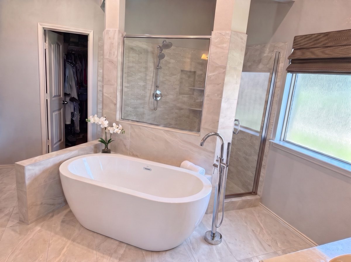 Feature Walls featuring large format tile — illustrative rendering