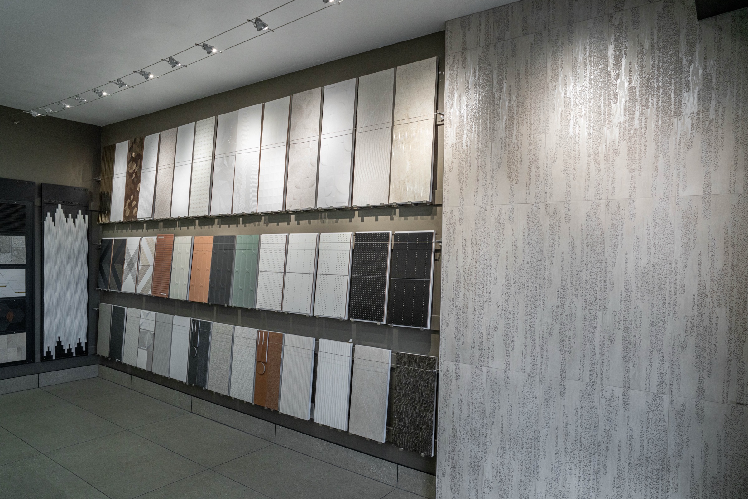 Large format tile slab installation, featured in the Large Format collection